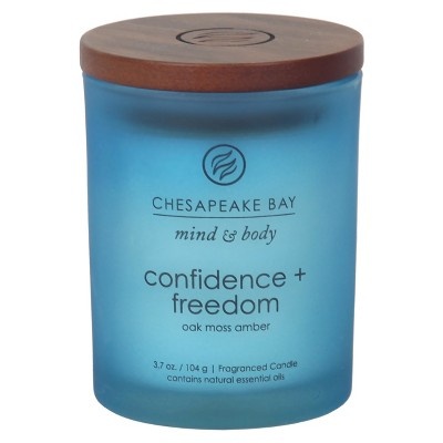 slide 1 of 3, Glass Jar Candle Confidence + Freedom - Mind & Body by Chesapeake Bay Candle, 3.7 oz