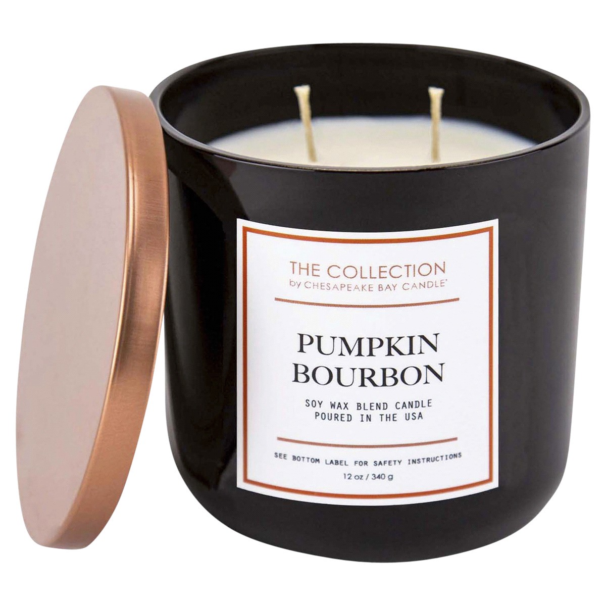 slide 2 of 2, Chesapeake Bay Candle The Collection by Chesapeake Bay Candle Black Jar, Pumpkin Bourbon, 12 oz