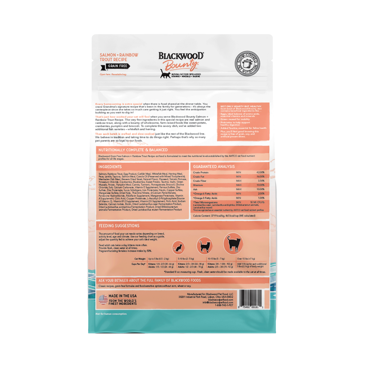 slide 2 of 2, Blackwood Bounty Dry Cat Food Salmon + Rainbow Trout Recipe 4.5lbs., 4.5 lb