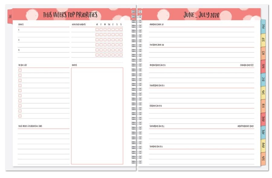 slide 2 of 3, Office Depot Weekly/Monthly Academic Planner, 8-1/2'' X 11'', Wellness, July 2020 To June 2021, 1 ct