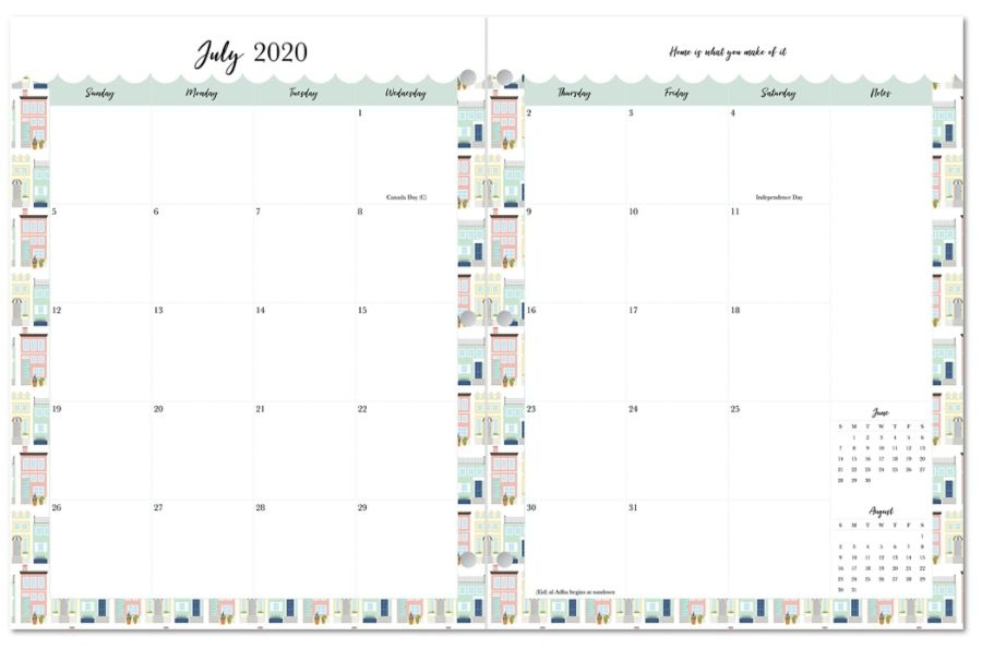 slide 2 of 3, Office Depot Monthly Academic Planner, 8-1/4'' X 10-3/4'', Tiny Houses, July 2020 To June 2021, 1 ct