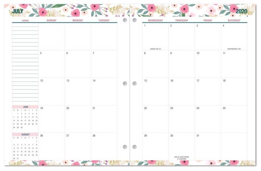 slide 3 of 3, Office Depot Brand Monthly Academic Planner, 8-1/4'' X 10-3/4'', Floral, July 2020 To June 2021, Odus1933-028, 1 ct