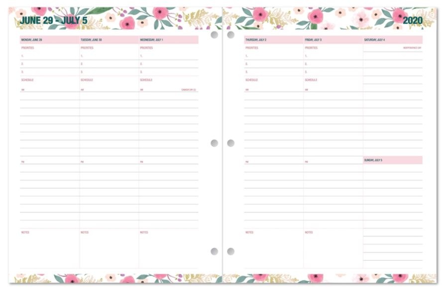 slide 2 of 3, Office Depot Brand Monthly Academic Planner, 8-1/4'' X 10-3/4'', Floral, July 2020 To June 2021, Odus1933-028, 1 ct