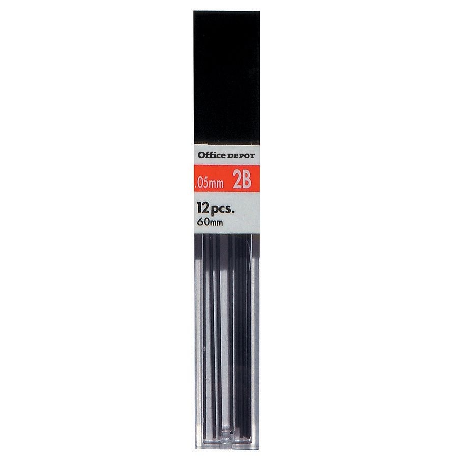 slide 2 of 2, Office Depot Brand Lead Refills, 0.5 Mm, 2B Hardness, Tube Of 12 Leads, Pack Of 3 Tubes, 3 ct