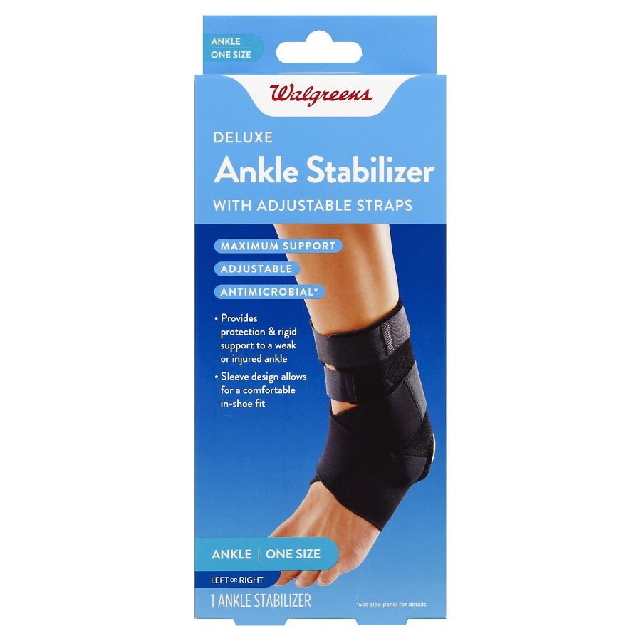 slide 1 of 3, Walgreens Deluxe Adjustable Ankle Stabilizer, 1 ct
