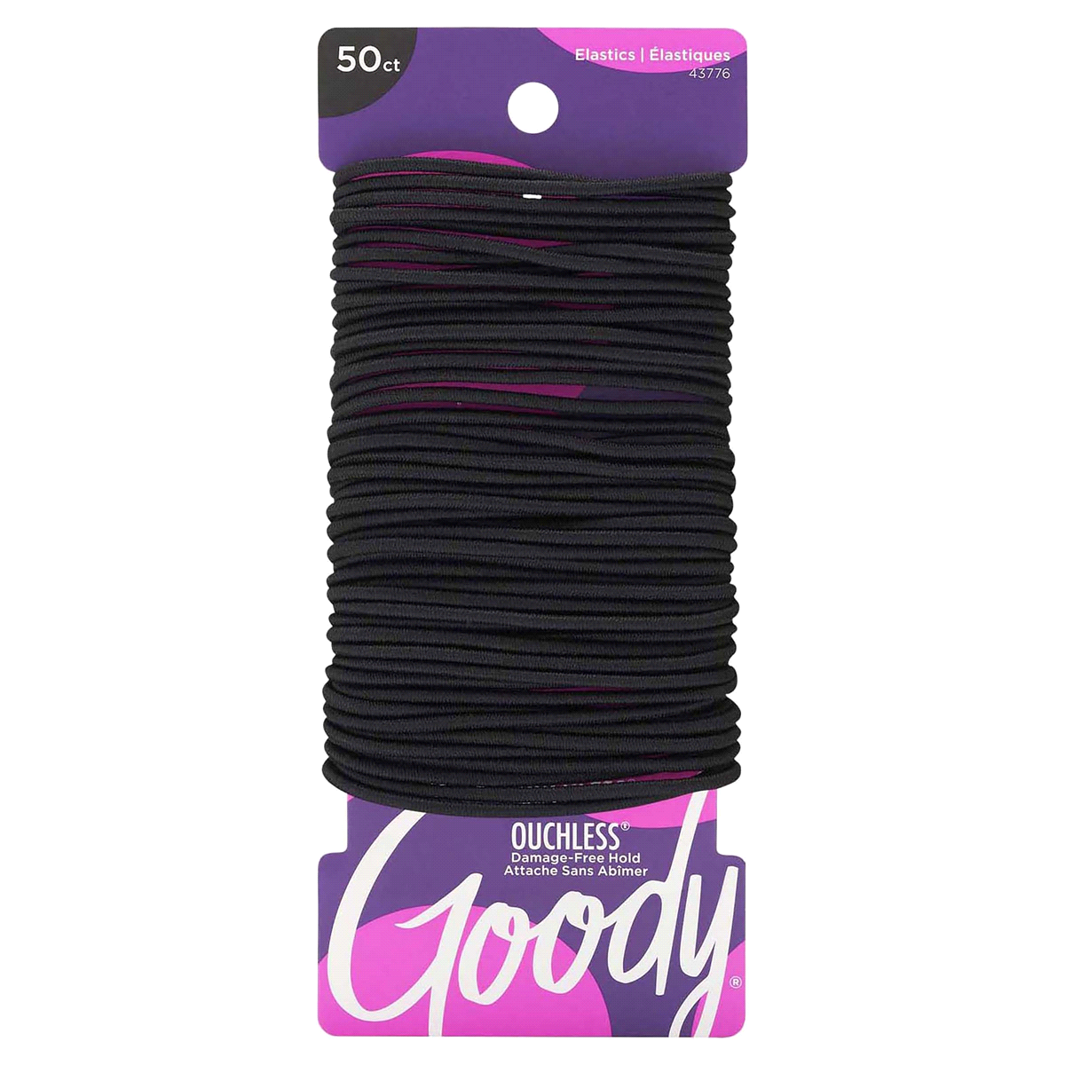slide 1 of 1, Goody Ouchless Black Elastics, 50 ct