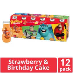 Danimals Strawberry Explosion & Birthday Cake Variety Pack Smoothies Bottles