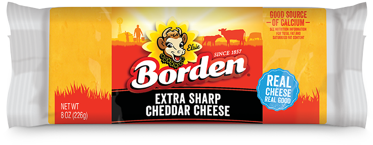 slide 1 of 1, Borden Chunk Extra Sharp Cheddar Cheese, 8 oz