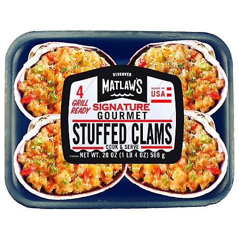 slide 1 of 1, Matlaw's Signature Gourmet Stuffed Clams 4 Each, 4 ct