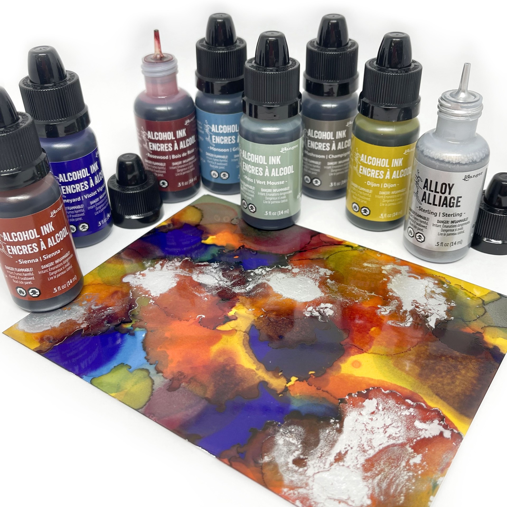 slide 3 of 3, Tim Holtz Earthtones 8 Color Alcohol Ink Set, 0.5 fl oz