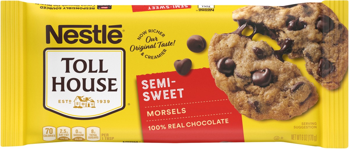 slide 4 of 8, Toll House Semi Sweet Chocolate Chips 6 oz., 6 oz