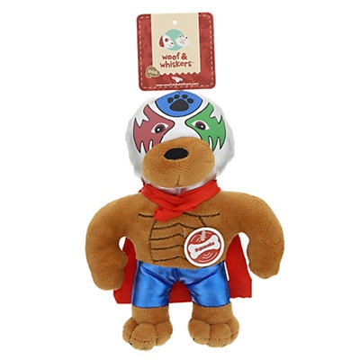 slide 1 of 1, Woof and Whiskers Poocha&nbsp;Lucha Libre Plush Dog Toy, 1 ct