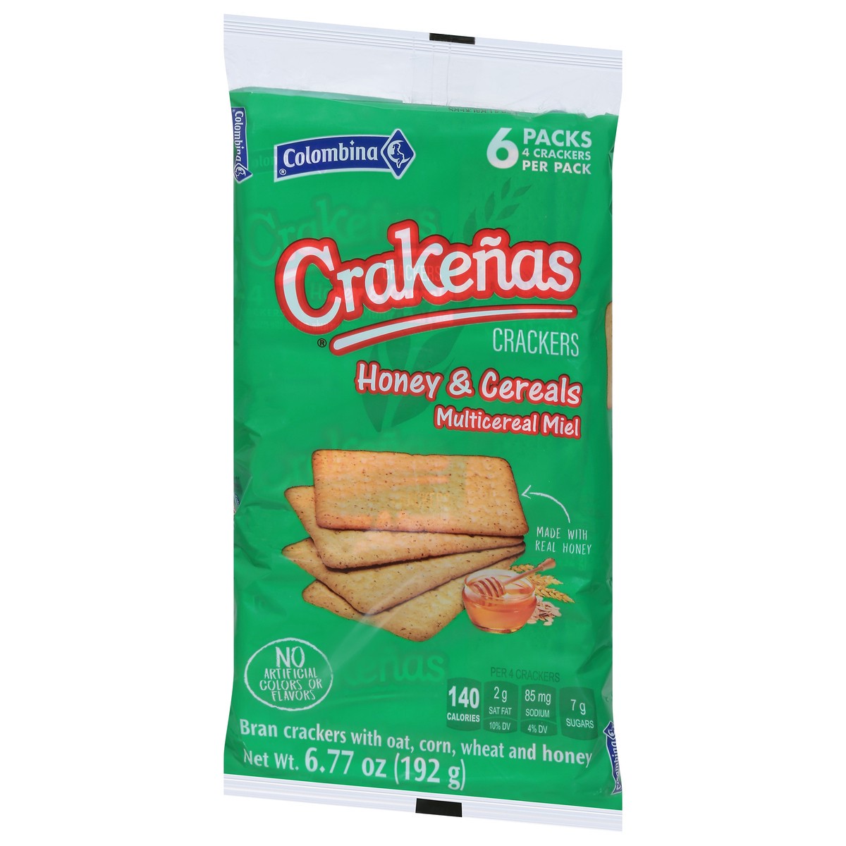 slide 9 of 13, Crakenas Colombina Honey & Cereals Crackers 6 - 4 Cracker Packs, 6 ct