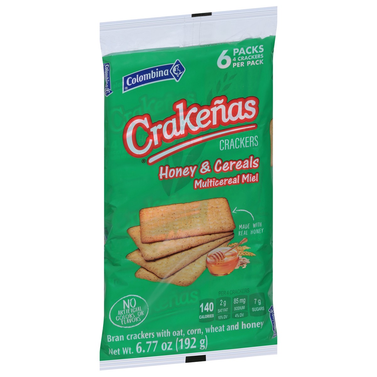 slide 2 of 13, Crakenas Colombina Honey & Cereals Crackers 6 - 4 Cracker Packs, 6 ct