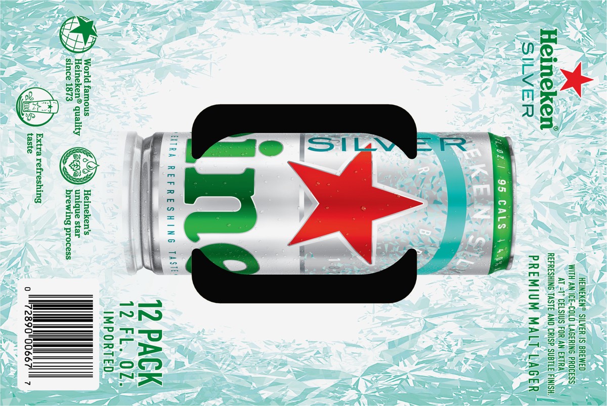 slide 5 of 6, Heineken Silver Beer 12 - 12 fl oz Cans, 12 ct; 12 oz