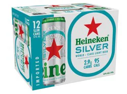 Heineken Silver Beer 12 - 12 fl oz Cans