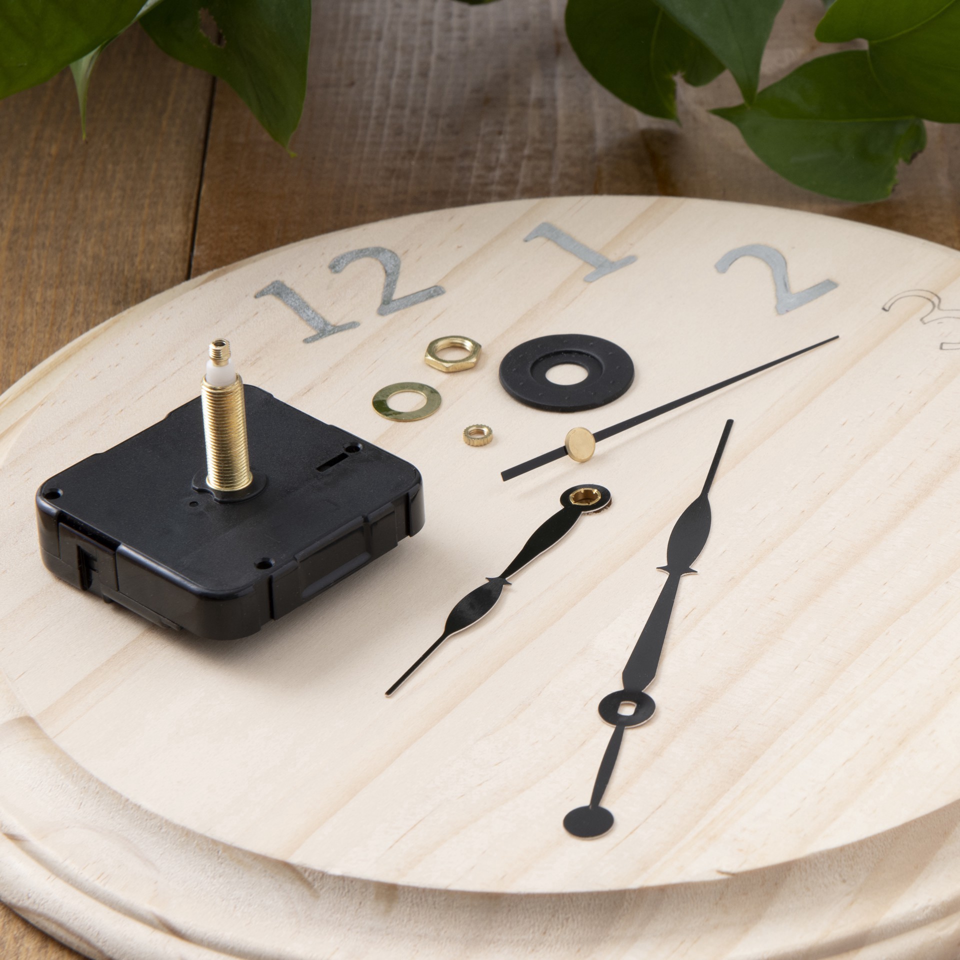 slide 2 of 3, 3/4" Clock Movement Kit With Black Hands By Make Market, 3/4 in
