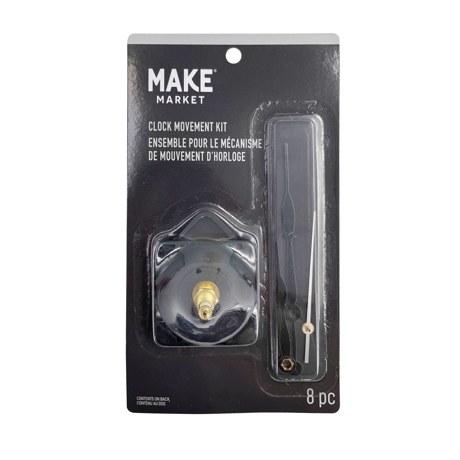 slide 3 of 3, 3/4" Clock Movement Kit With Black Hands By Make Market, 3/4 in