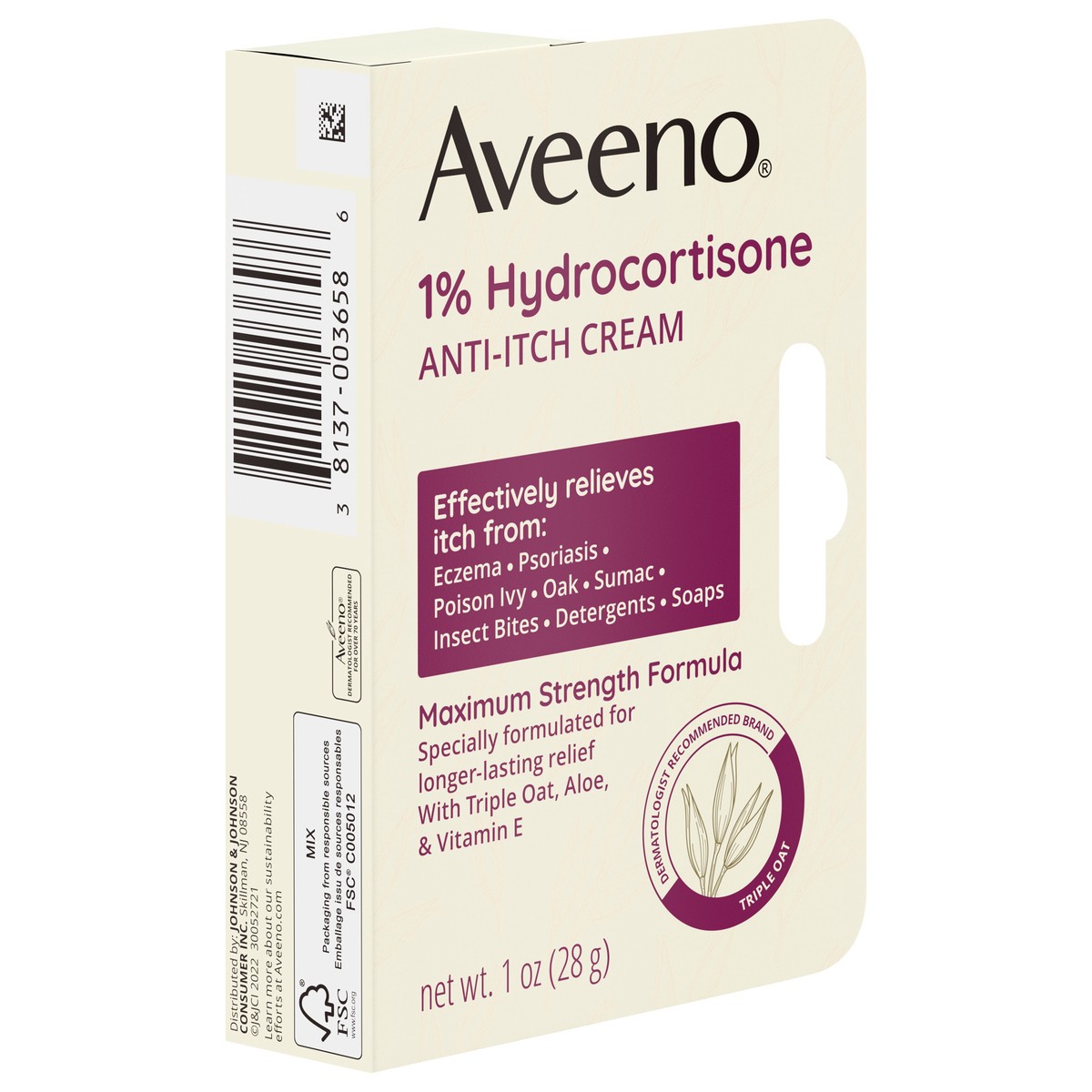 slide 3 of 7, Aveeno Active Naturals Anti-itch Cream - 1oz, 1 oz