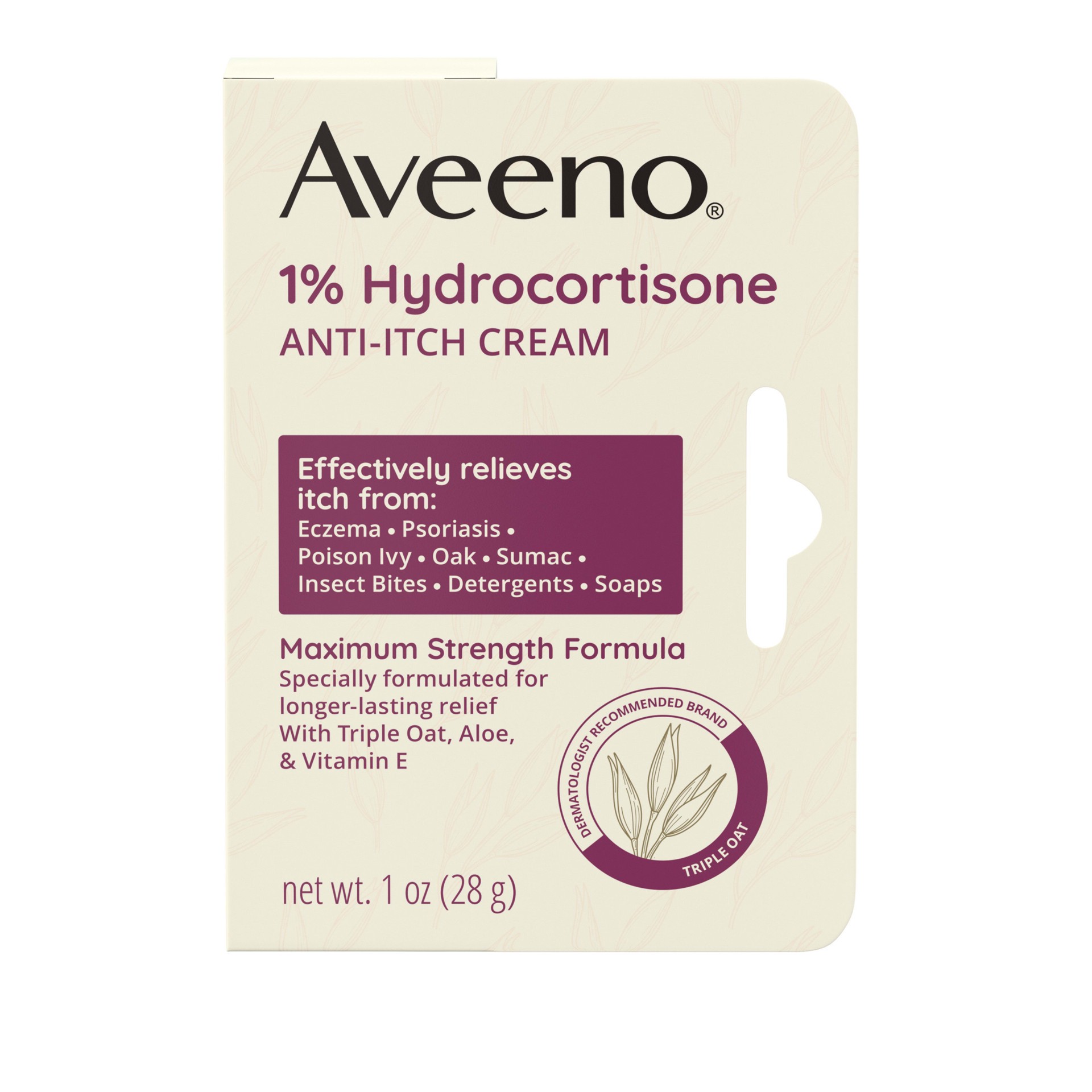 slide 1 of 7, Aveeno Active Naturals Anti-itch Cream - 1oz, 1 oz