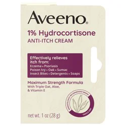 Aveeno Maximum Strength 1% Hydrocortisone Anti-Itch Relief Cream, 1 oz