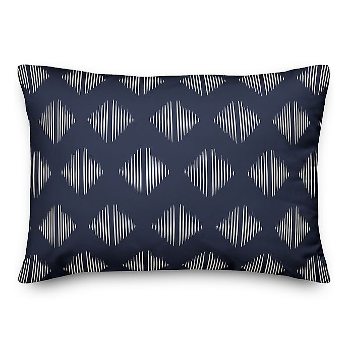 slide 1 of 1, Designs Direct Navy Sketched Diamonds 14x20 Spun Poly Pillow, 1 ct