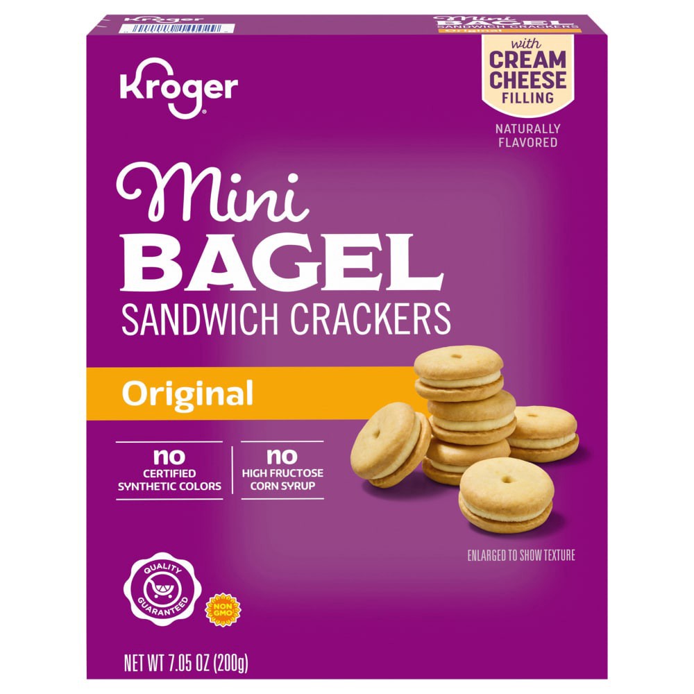 slide 1 of 5, Kroger Original Mini Bagel Sandwich Crackers, 7.05 oz