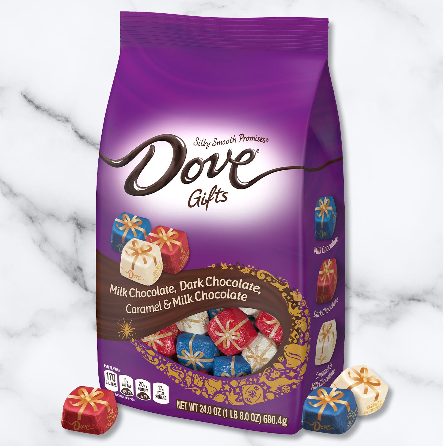 slide 4 of 5, DOVE PROMISES Holiday Gifts Assorted Chocolate Candy Bag, 24 oz, 24 oz