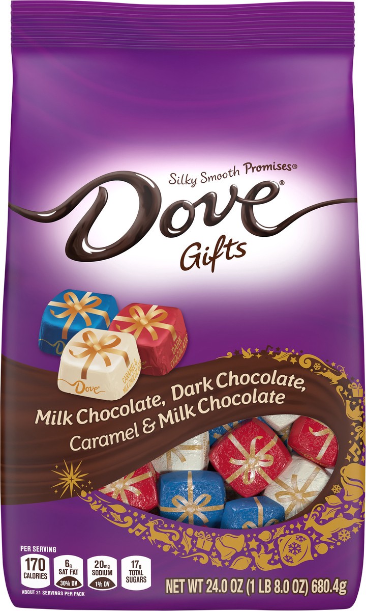 slide 1 of 5, DOVE PROMISES Holiday Gifts Assorted Chocolate Candy Bag, 24 oz, 24 oz