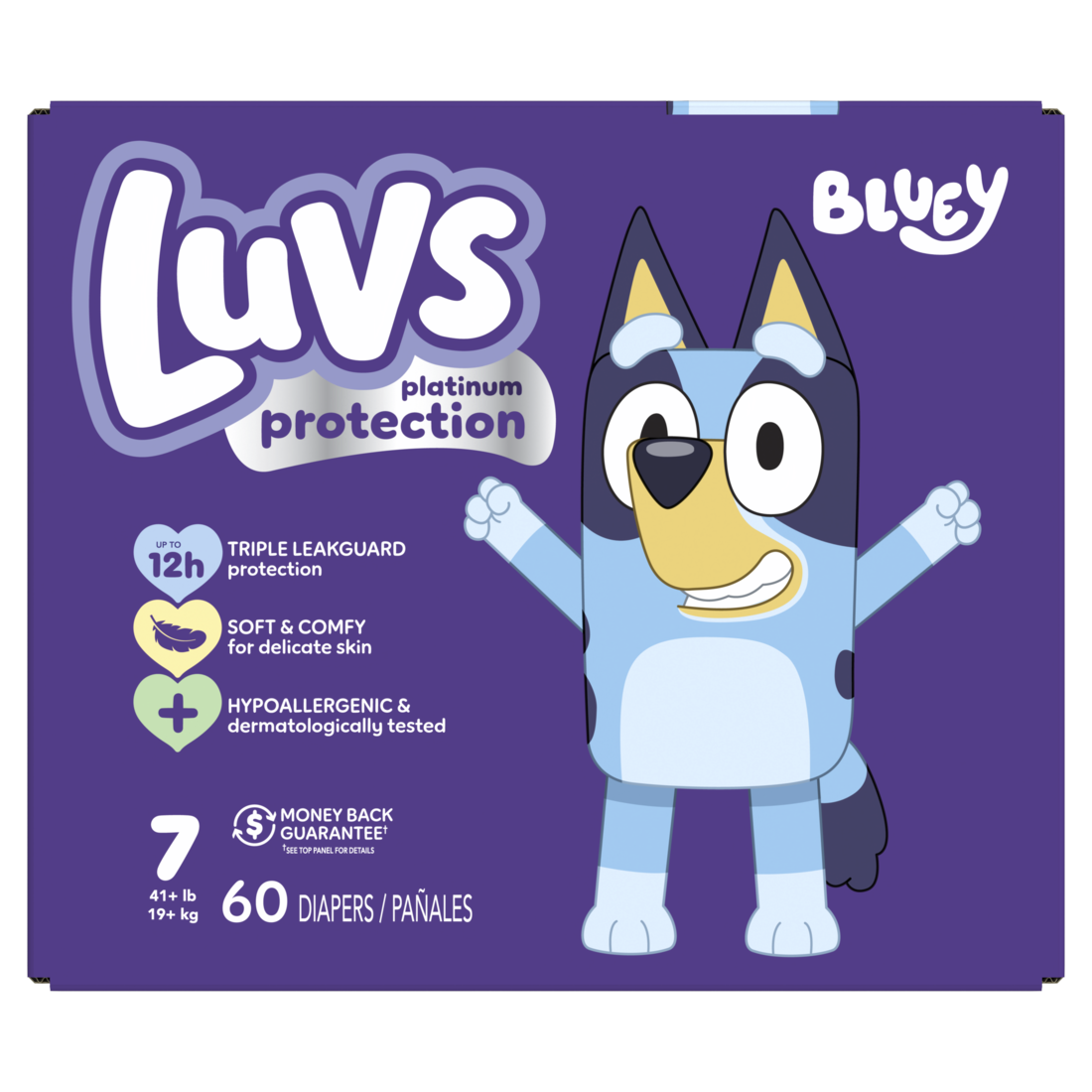 slide 1 of 6, Luvs Platinum Protection Baby Diapers, Size 7 (41+Lbs), 60 ct