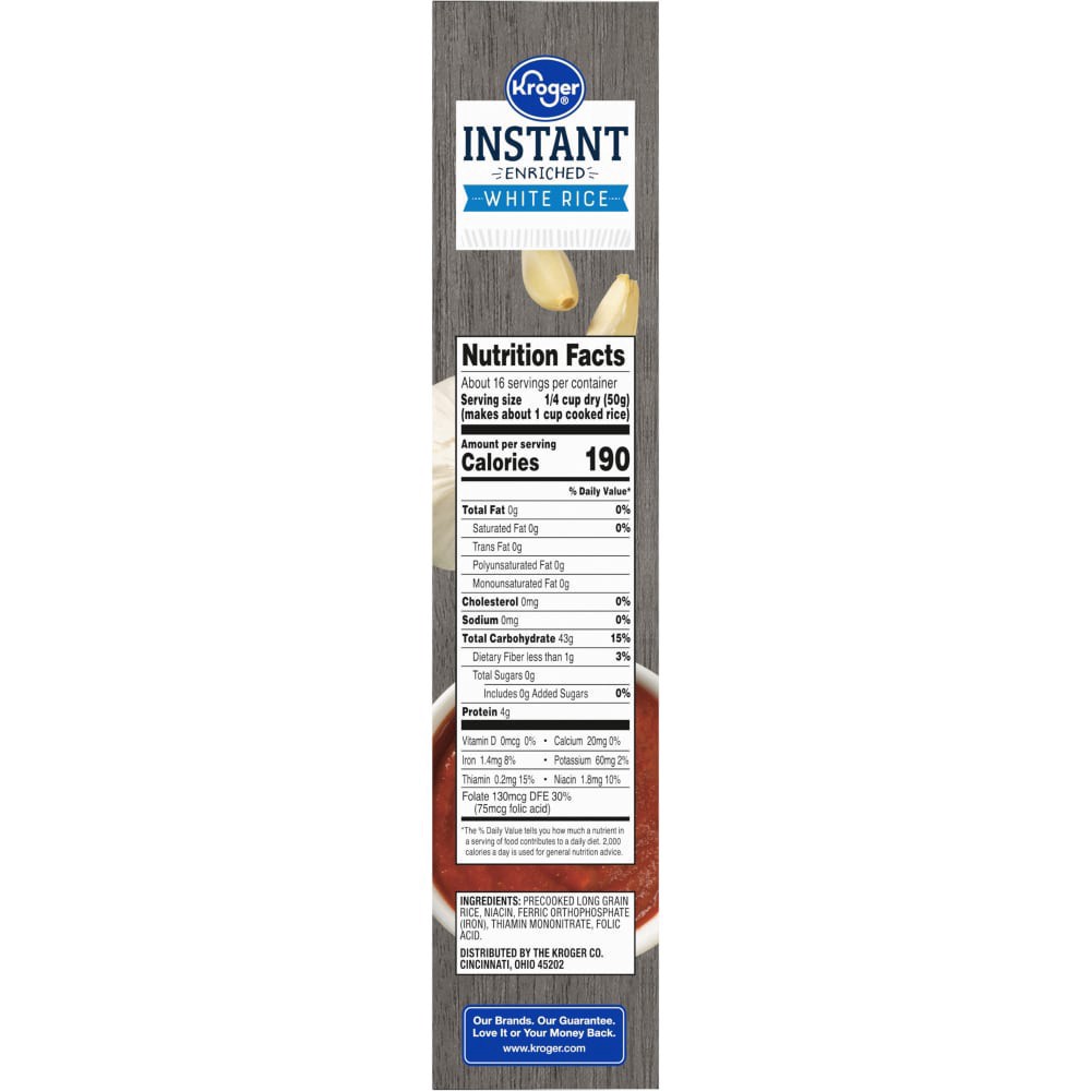 slide 3 of 4, Kroger Enriched Microwaveable Instant White Rice, 28 oz