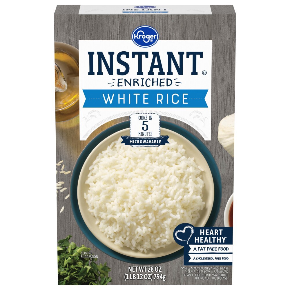 slide 1 of 4, Kroger Enriched Microwaveable Instant White Rice, 28 oz