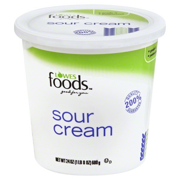 slide 1 of 1, Lowes Foods Sour Cream, 24 oz