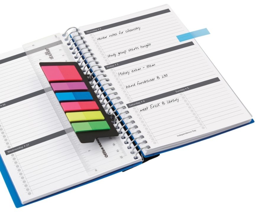 slide 2 of 10, Office Depot Stellar Academic Weekly/Monthly Planner, 8-1/2'' X 5-1/2'', Assorted Colors, July 2020 To June 2021, Odus1933-017, 1 ct