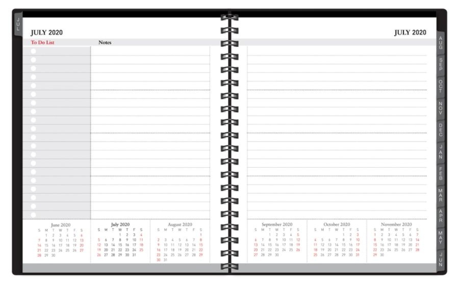 slide 2 of 4, Office Depot Weekly/Monthly Academic Planner, Vertical Format, 6-5/8'' X 8-3/4'', 30% Recycled, Black, July 2020 To August 2021, 1 ct