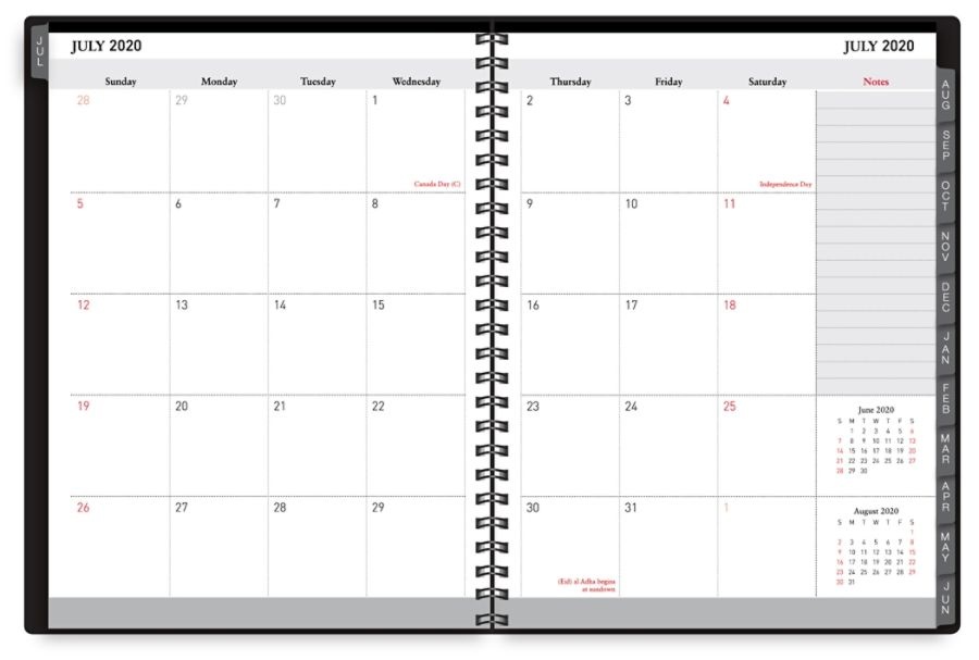 slide 2 of 4, Office Depot 18-Month Weekly/Monthly Academic Planner, 6'' X 8'', 30% Recycled, Black, July 2020 To December 2021, 1 ct