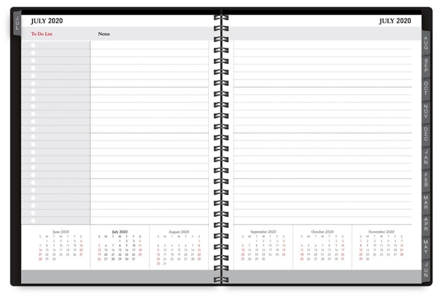 slide 3 of 4, Office Depot 18-Month Weekly/Monthly Academic Planner, 6'' X 8'', 30% Recycled, Black, July 2020 To December 2021, 1 ct