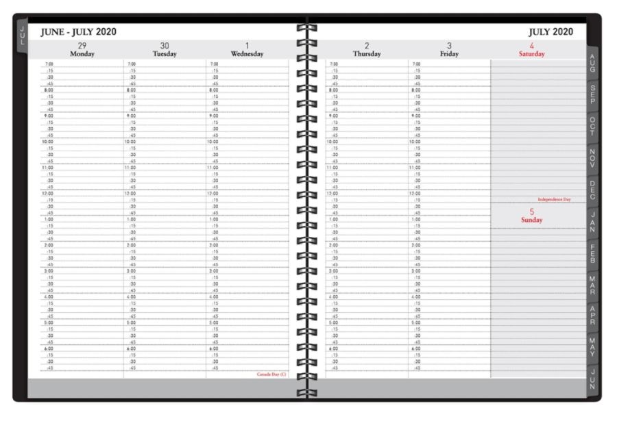 slide 3 of 4, Office Depot Weekly/Monthly Academic Planner, Vertical Format, 8'' X 11'', 30% Recycled, Black, July 2020 To August 2021, 1 ct