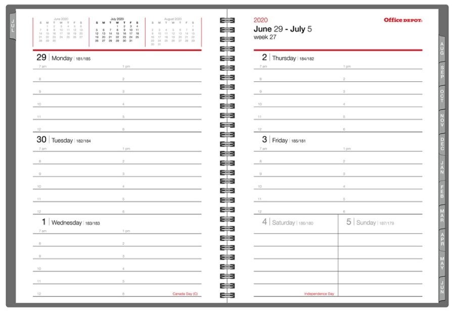 slide 4 of 4, Office Depot Weekly/Monthly Academic Planner, 8-1/2'' X 11'', 30% Recycled, Gray, July 2020 To June 2021, 1 ct