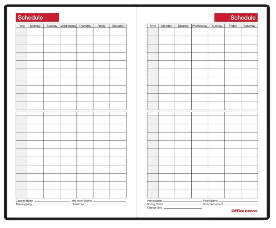 slide 4 of 4, Office Depot Weekly Academic Planner, 4'' X 6-3/8'', 30% Recycled, Black, July 2020 To June 2021, 1 ct