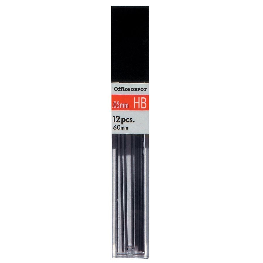 slide 2 of 2, Office Depot Brand Lead Refills, 0.5 Mm, Hb Hardness, Tube Of 12 Leads, Pack Of 3 Tubes, 3 ct