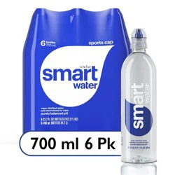 smartwater vapor distilled premium water bottles, 23.7 fl oz, 6 Pack