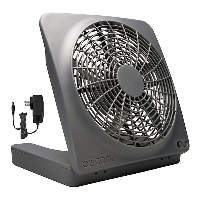 slide 1 of 1, O2COOL Portable Camping Fan - Grey, 10 in
