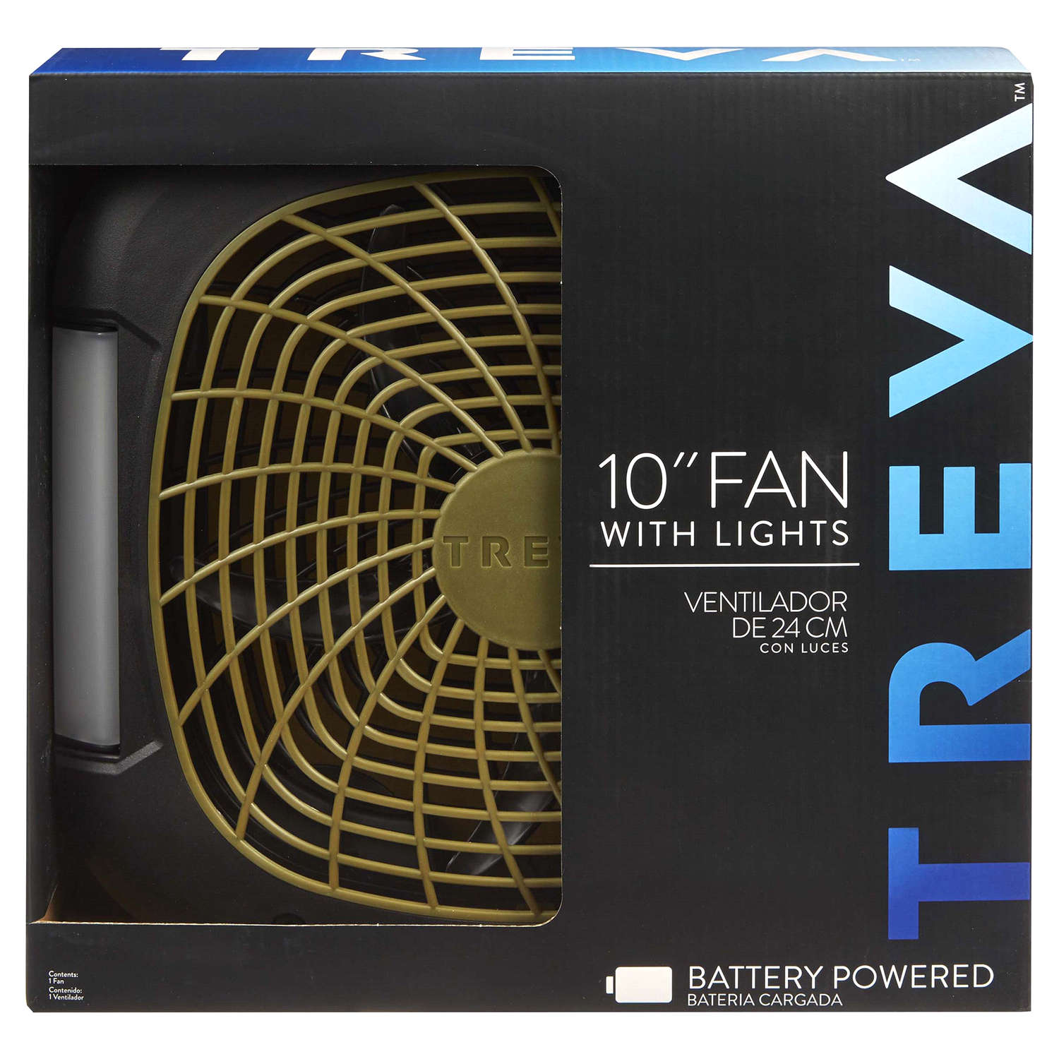 slide 1 of 3, Treva Camping Fan With Lights, 10", 10 in