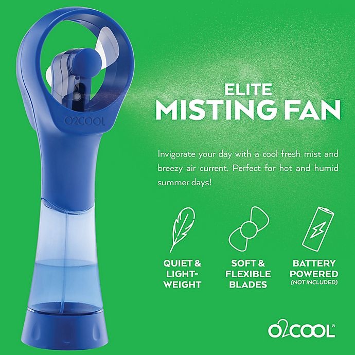 slide 2 of 6, O2COOL Elite Handheld Misting Fans - Blue, 2 ct
