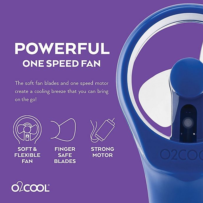 slide 4 of 6, O2COOL Elite Handheld Misting Fans - Blue, 2 ct