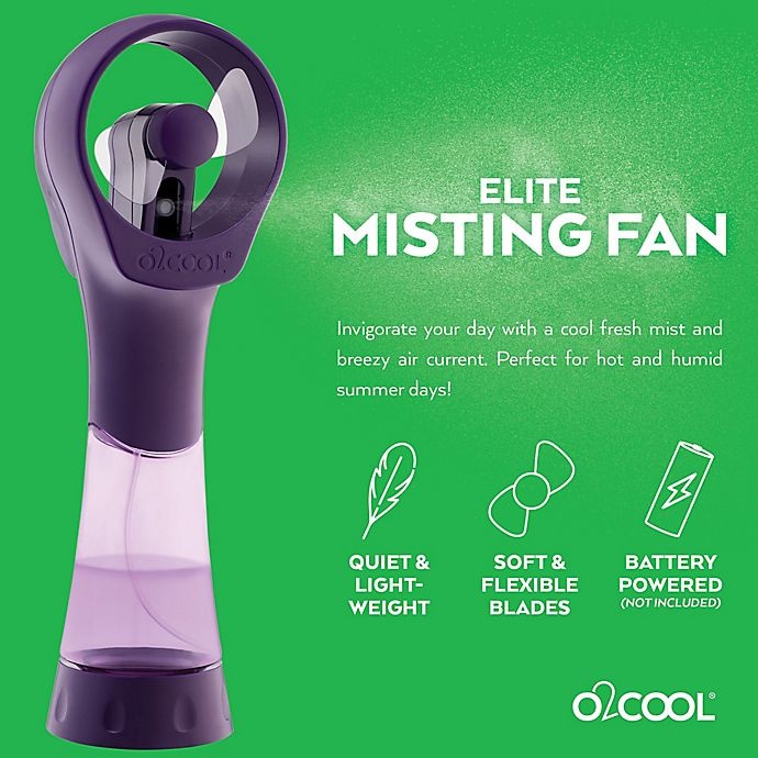 slide 3 of 6, O2COOL Elite Handheld Misting Fans - Purple, 2 ct