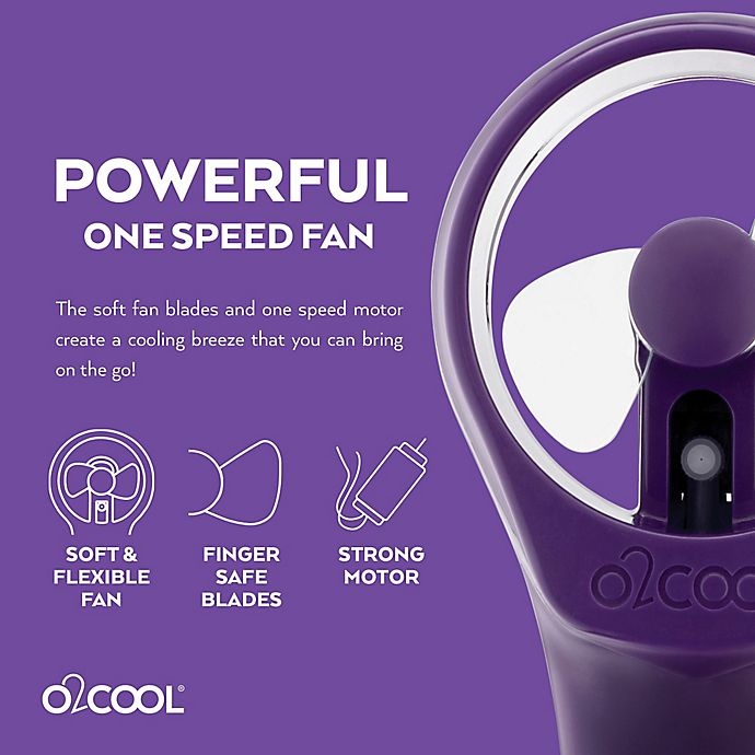 slide 5 of 6, O2COOL Elite Handheld Misting Fans - Purple, 2 ct