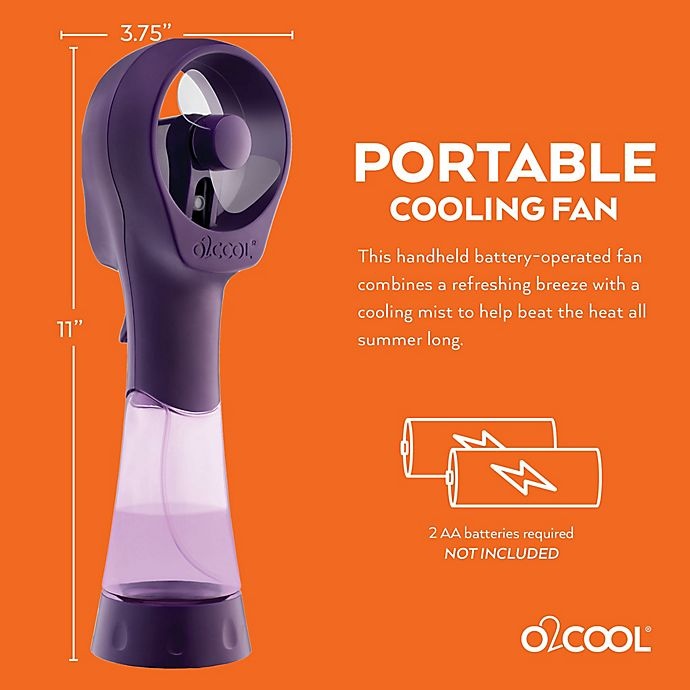 slide 6 of 6, O2COOL Elite Handheld Misting Fans - Purple, 2 ct