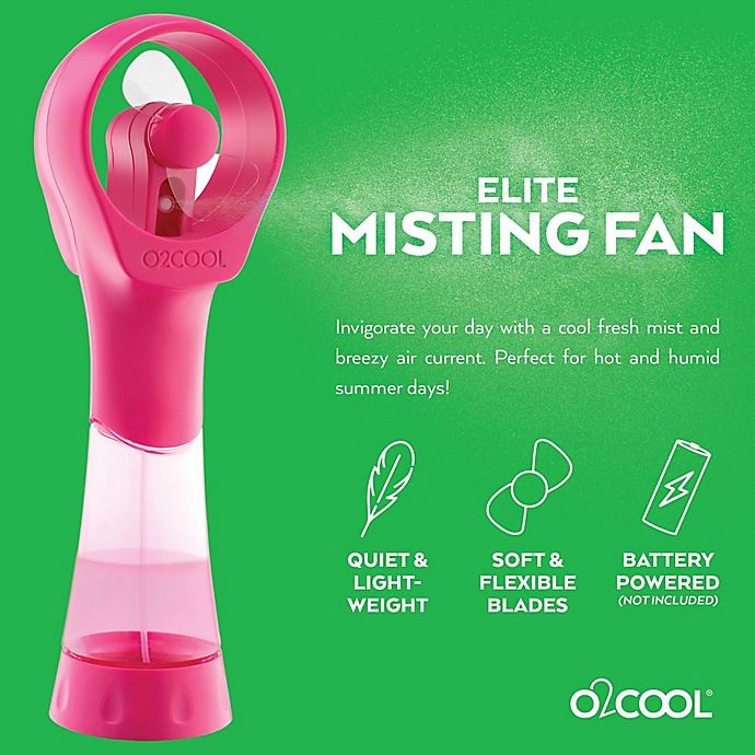 slide 2 of 6, O2COOL Elite Handheld Misting Fans - Pink, 2 ct